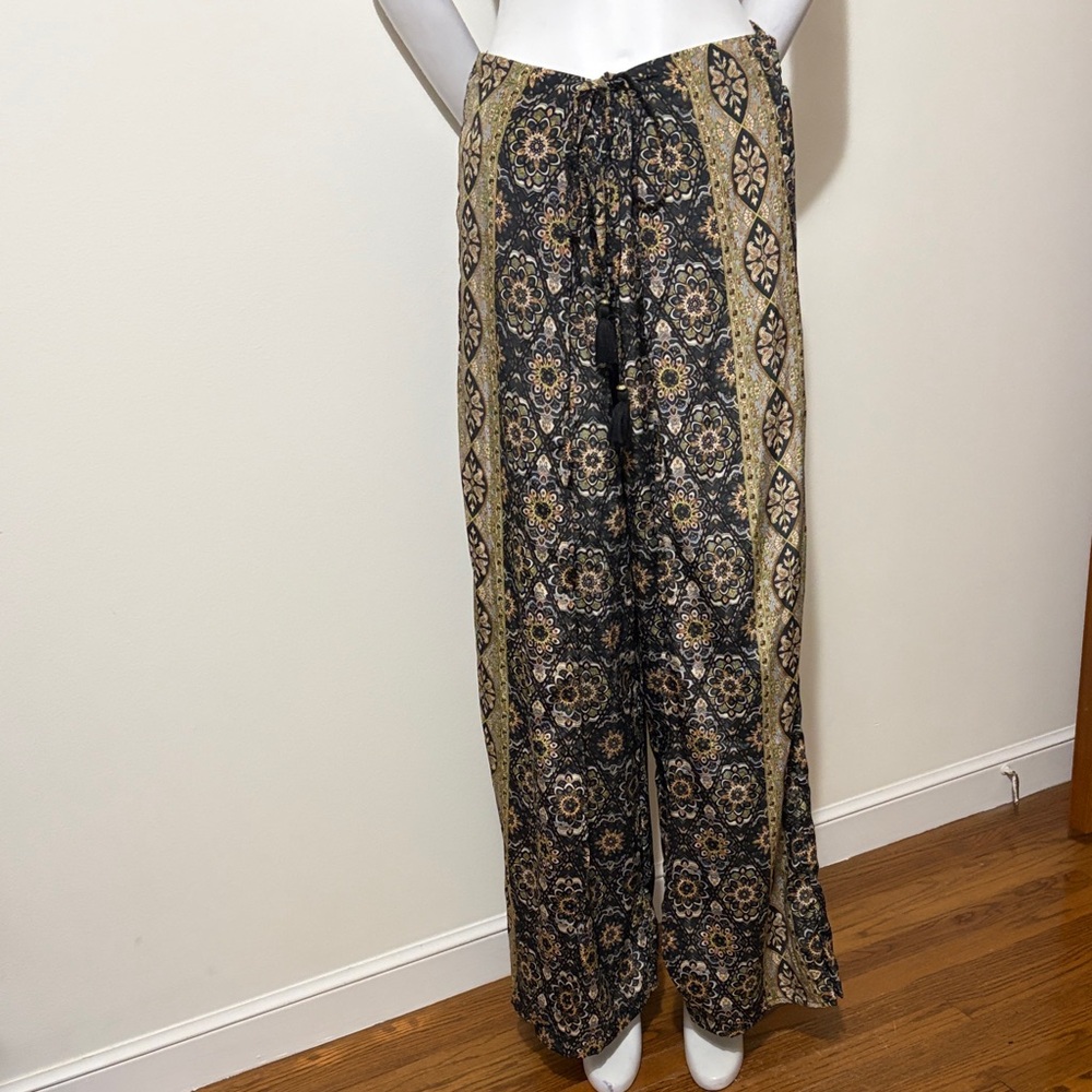 Paani Bohemian Patterned Wide-Leg Pants